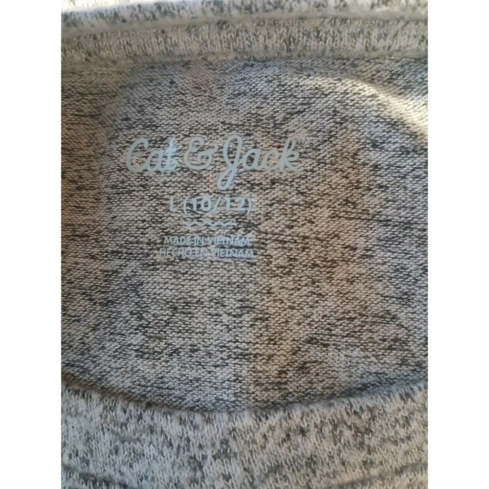 Cat & Jack Girls'  Gray  Long Sleeve Dress,‎ Size L ( 10/12)